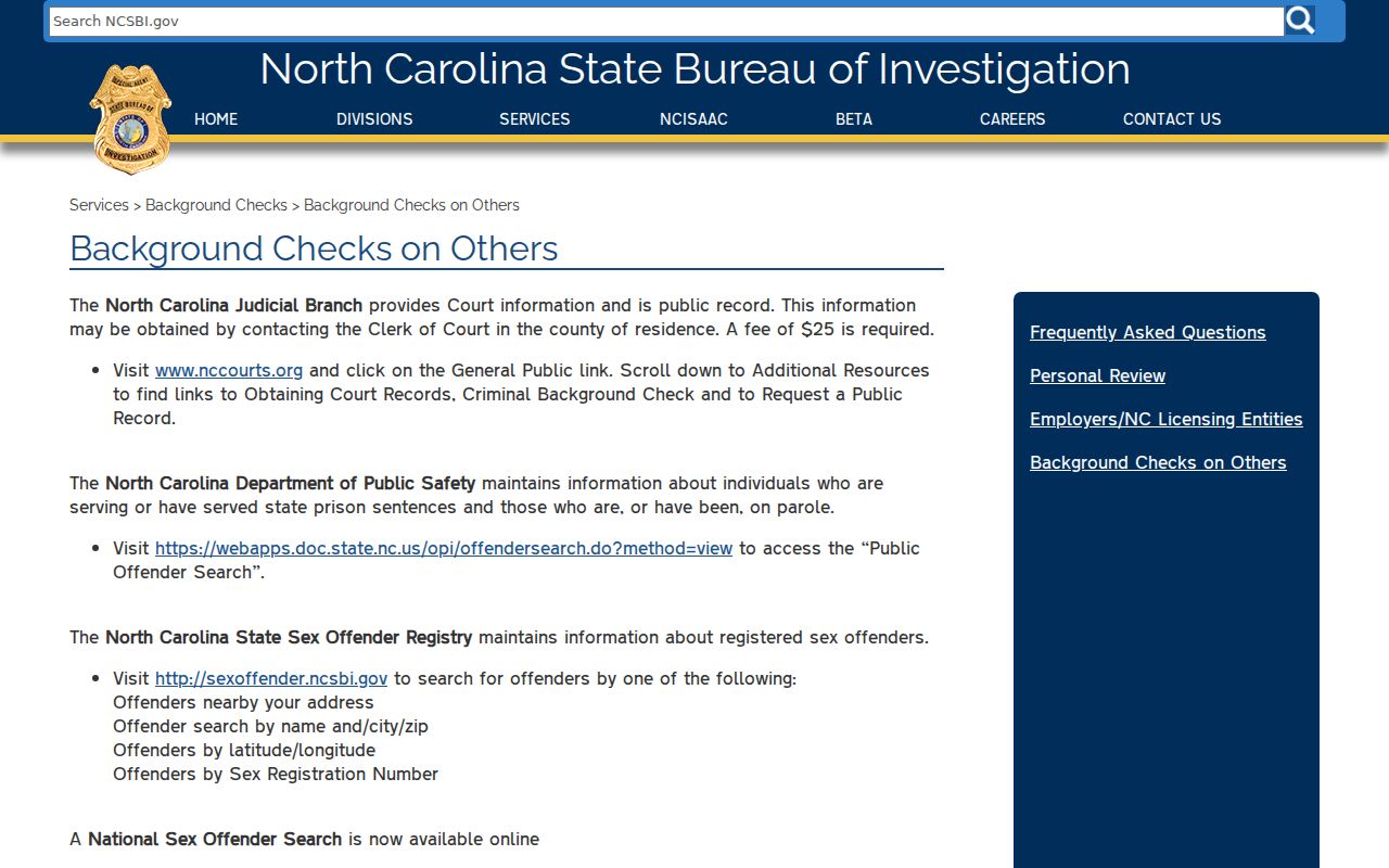 Yadkin County arrest history official SBI public record channels