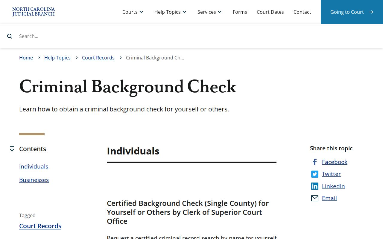 Yadkin County certified criminal court case search information