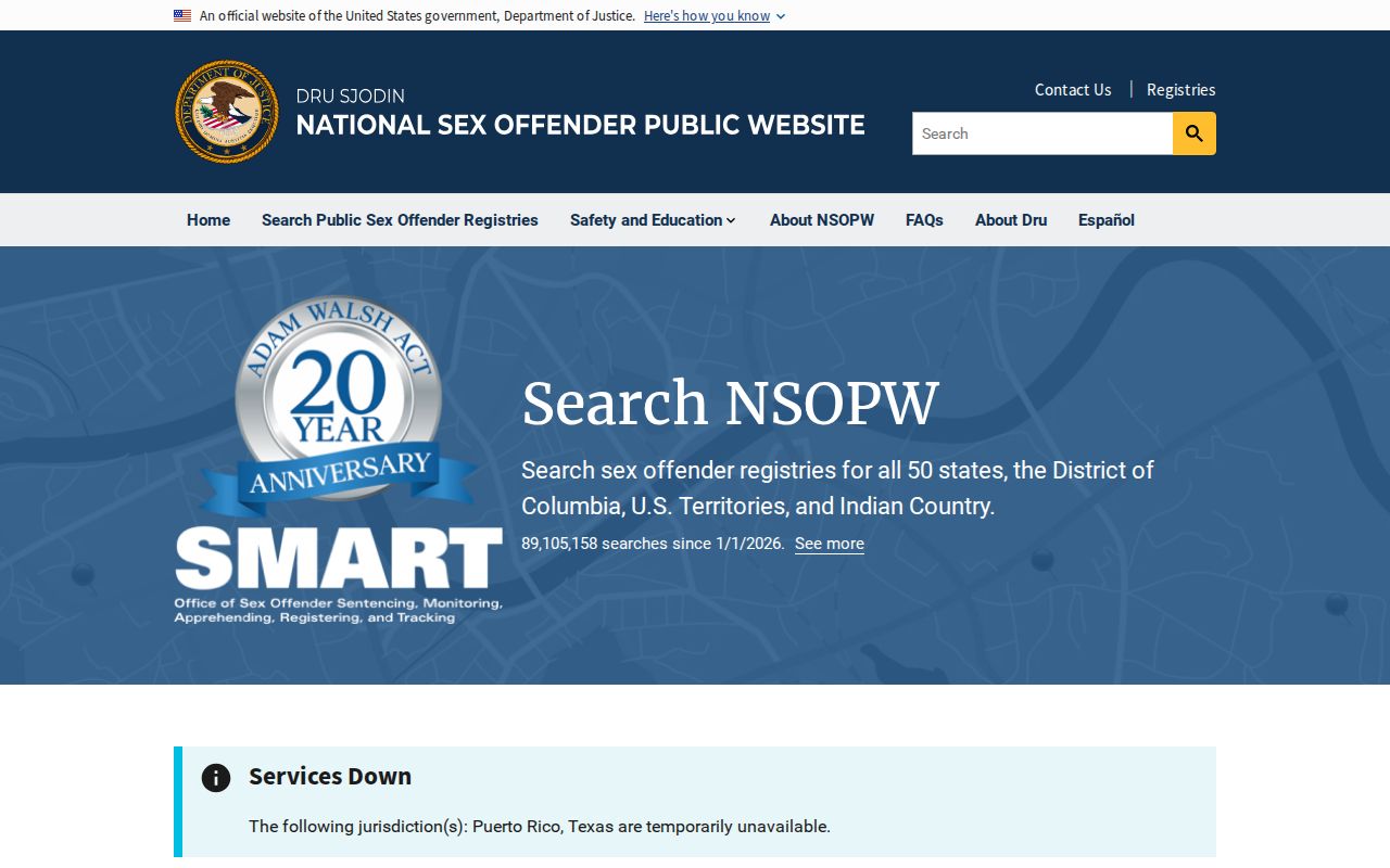 Yadkin County sex offender check through the national NSOPW search